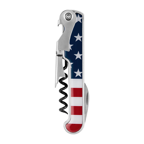 American Flag Stainless Steel Corkscrew by Foster
